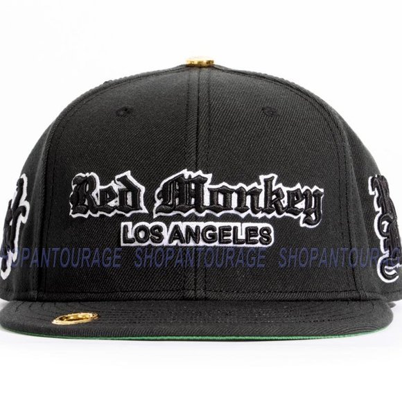 Red Monkey OG Flat Visor Classic Black RM1381 Limited Unisex Snapback Hat Cap - Picture 3 of 8